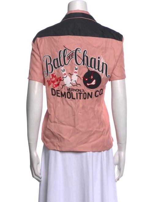 RE/DONE Short Sleeve Button-Up Top