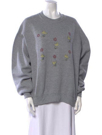 RE/DONE Graphic Print Crew Neck Sweatshirt