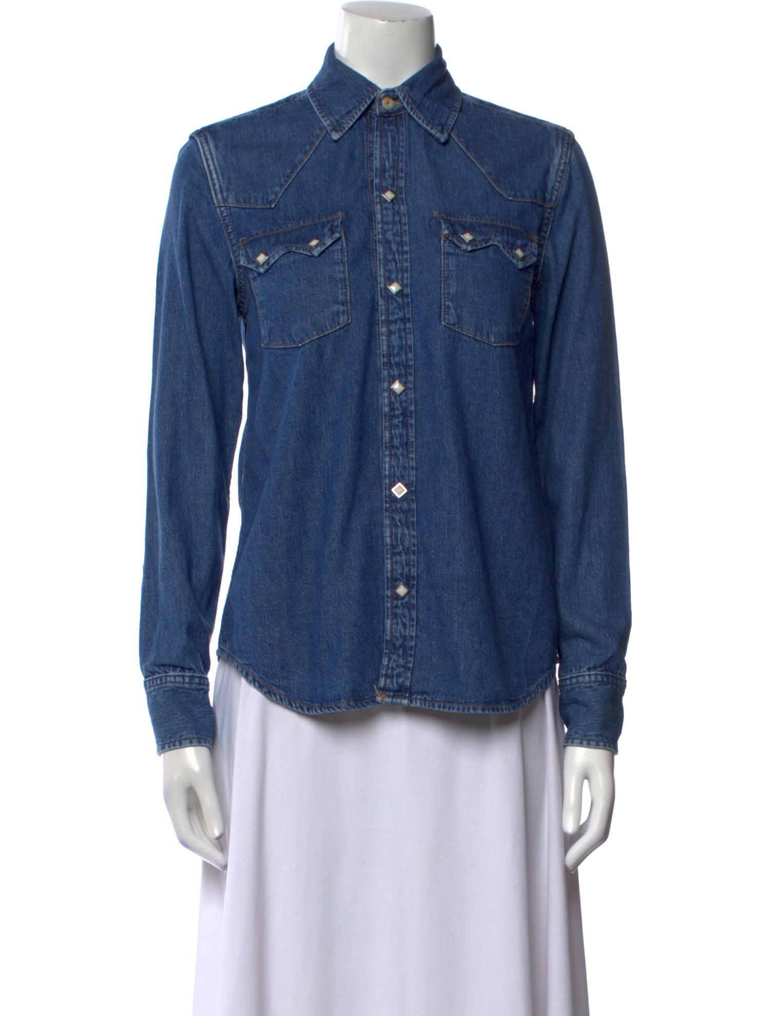 RE/DONE Long Sleeve Button-Up Top