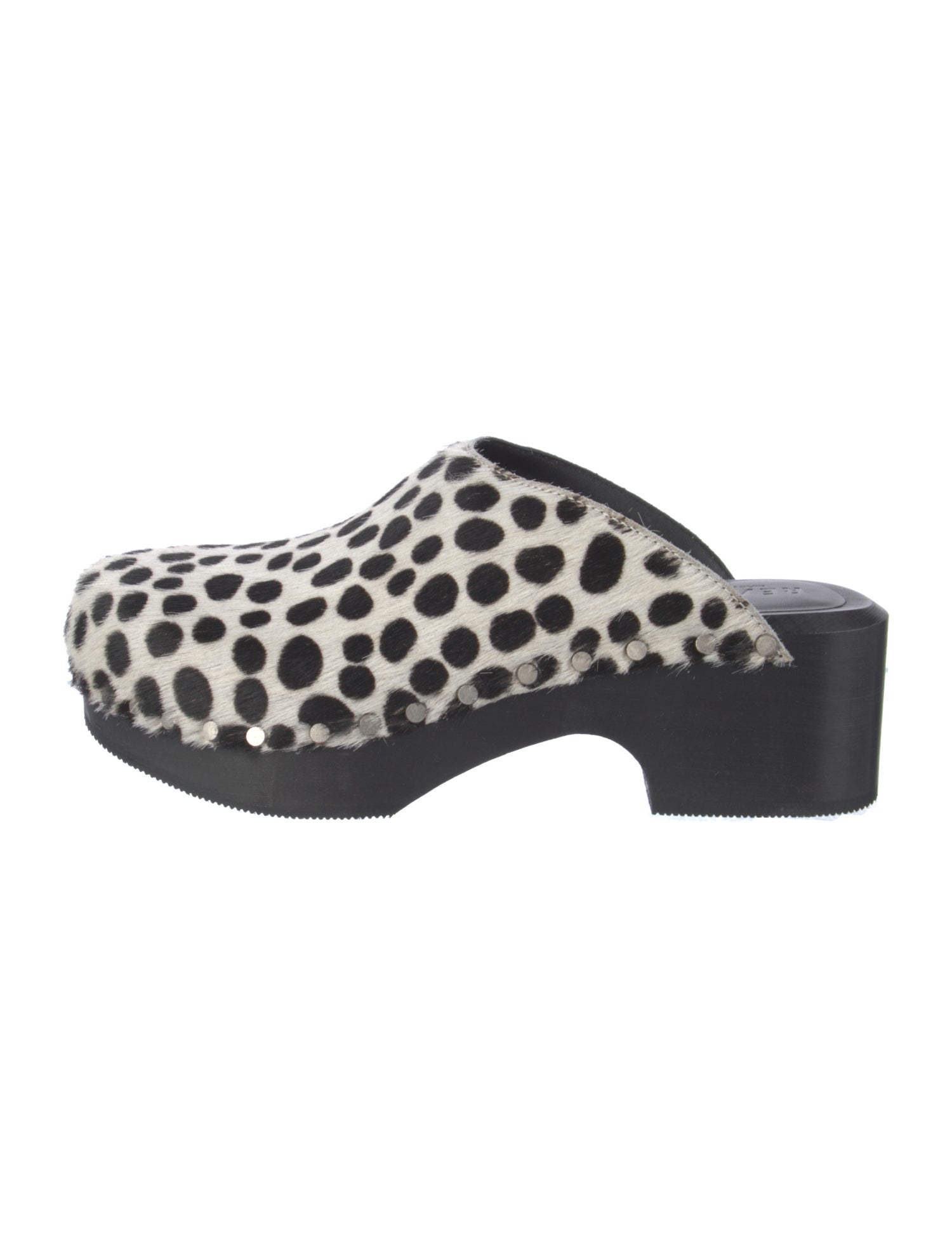 RE/DONE Ponyhair Polka Dot Print Mules