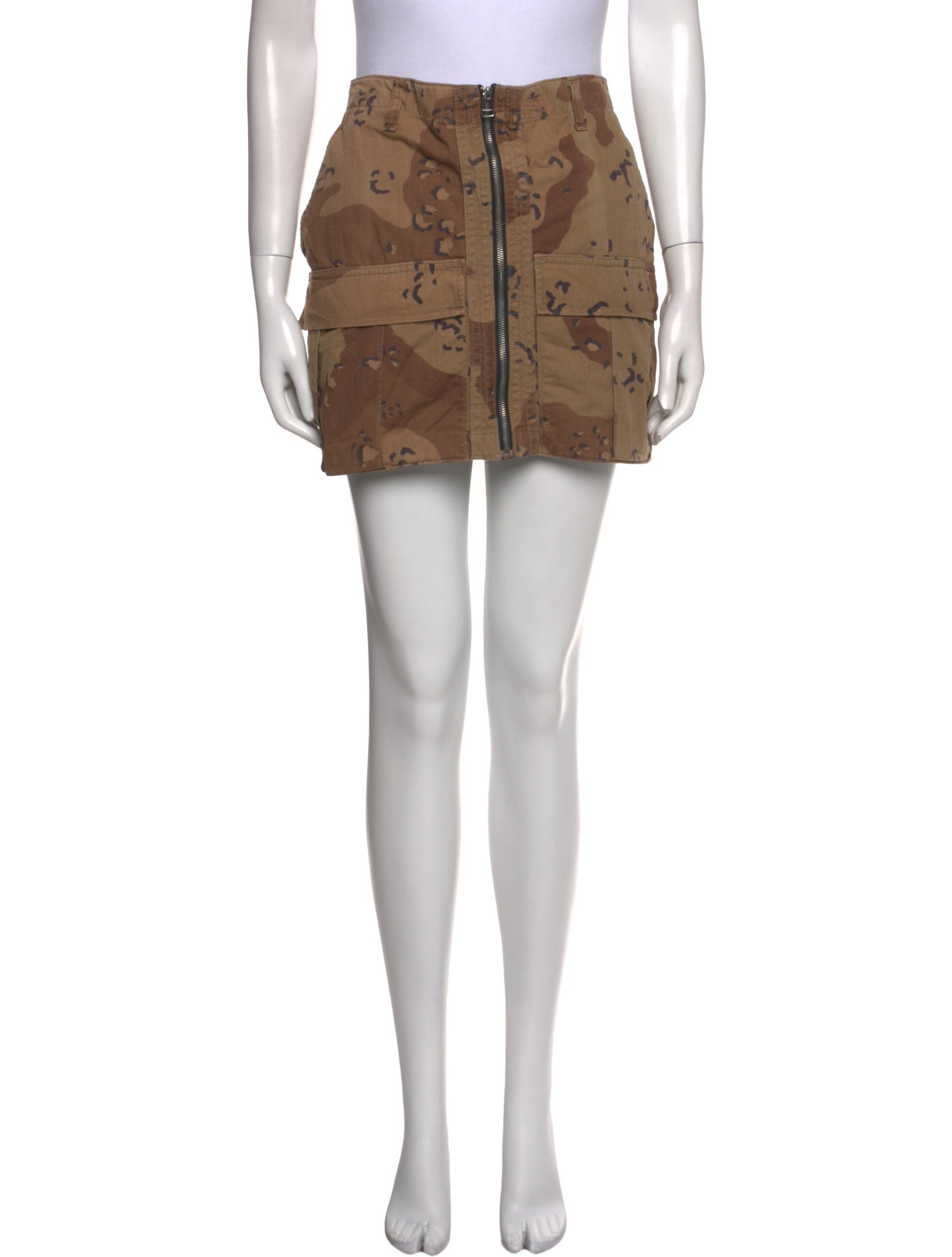 RE/DONE Camouflage Print Mini Skirt