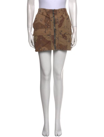 RE/DONE Camouflage Print Mini Skirt