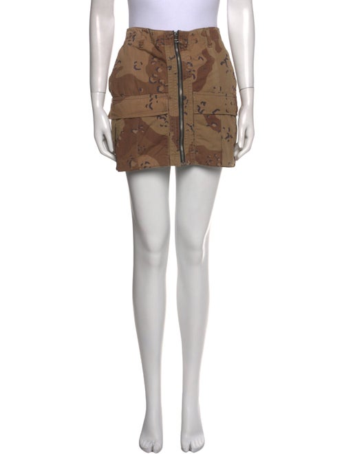 RE/DONE Camouflage Print Mini Skirt