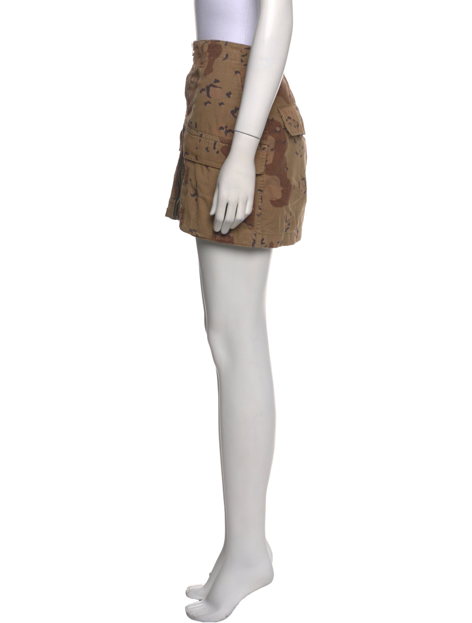 RE/DONE Camouflage Print Mini Skirt