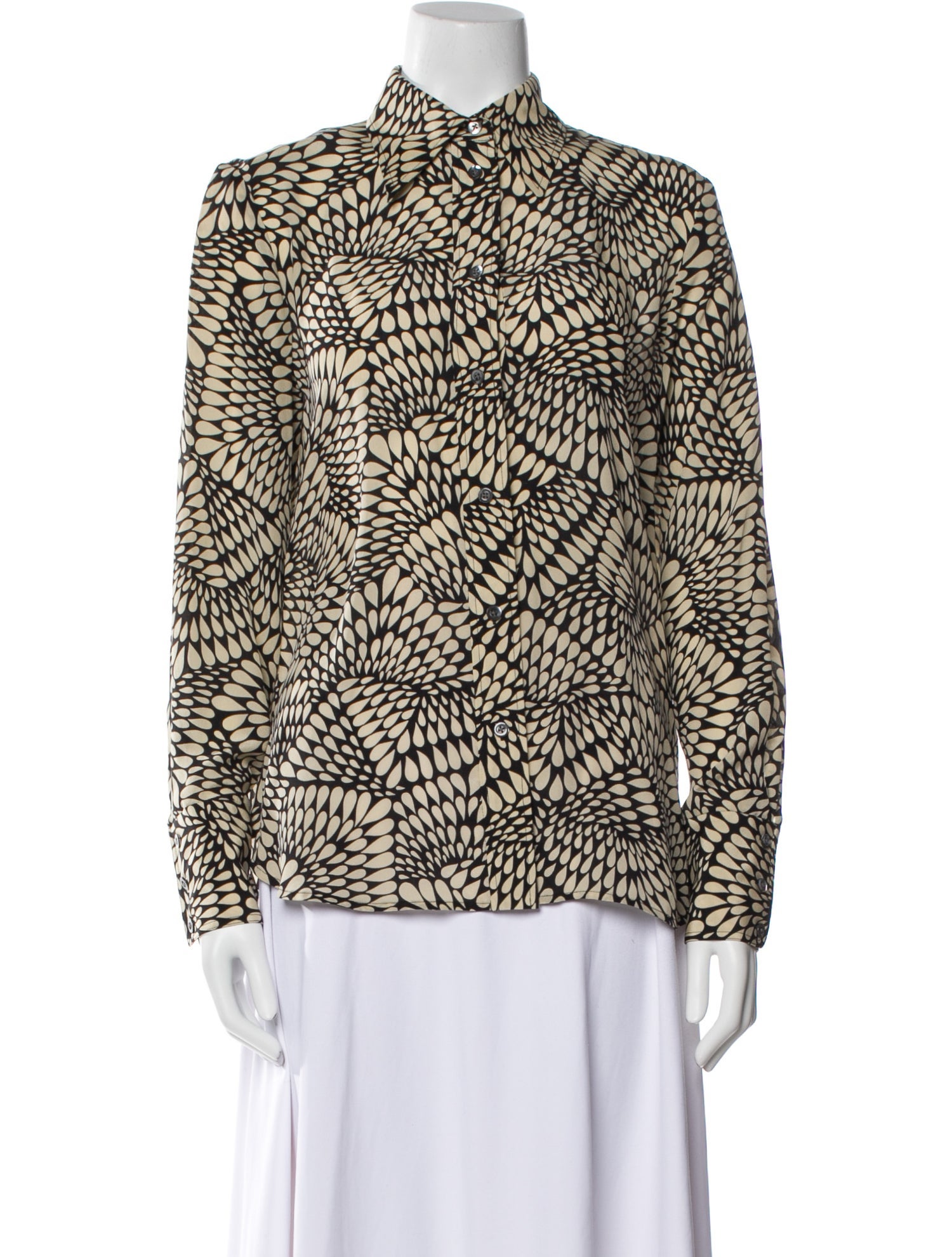 RE/DONE Silk Printed Button-Up Top w/ Tags