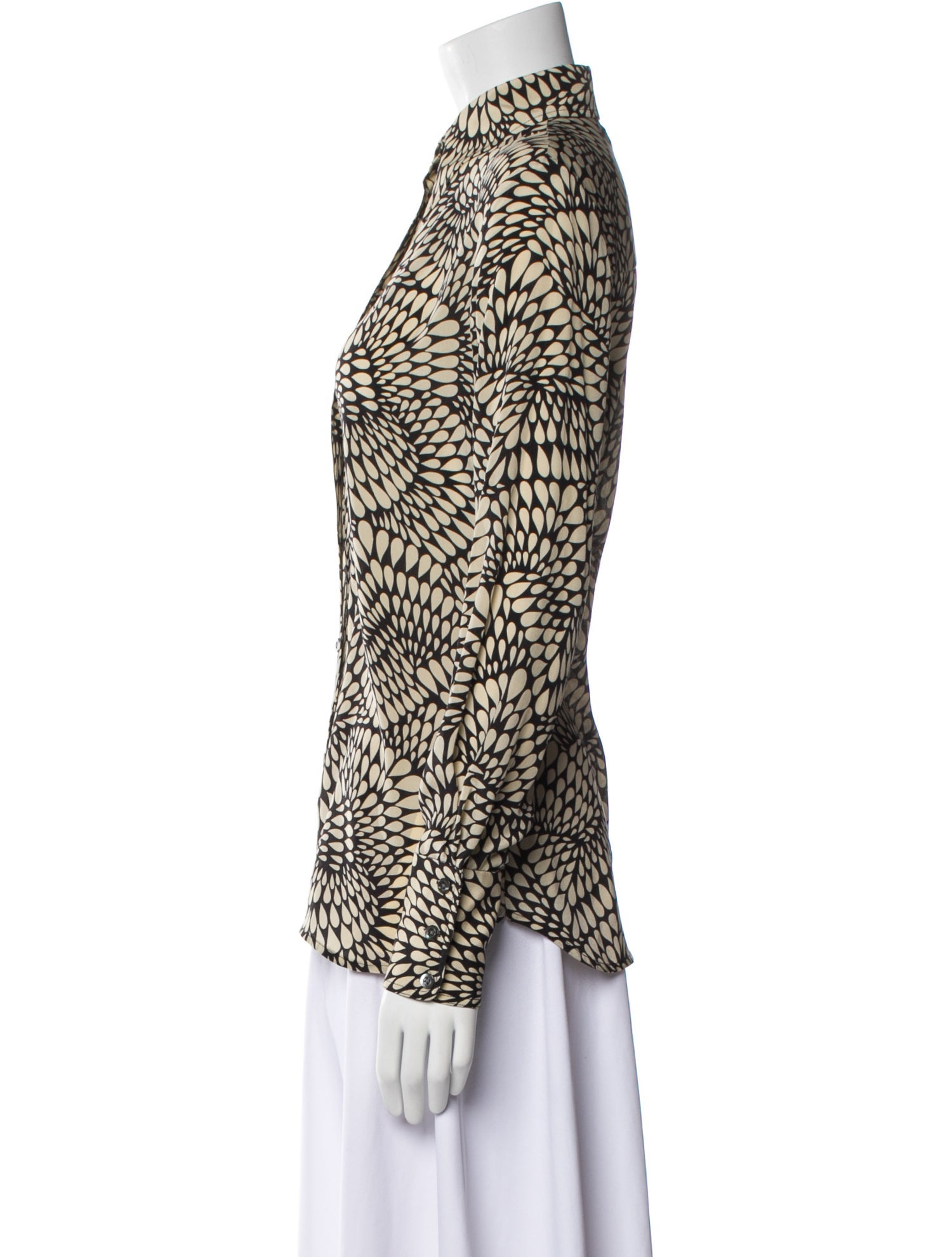 RE/DONE Silk Printed Button-Up Top w/ Tags