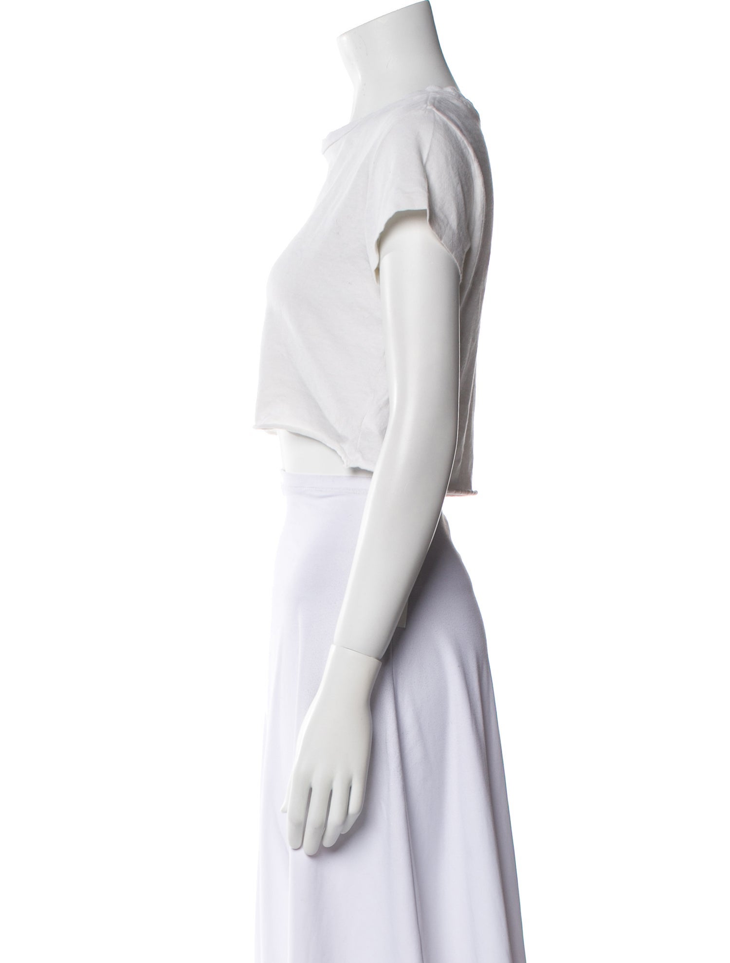 RE/DONE Bateau Neckline Short Sleeve Crop Top