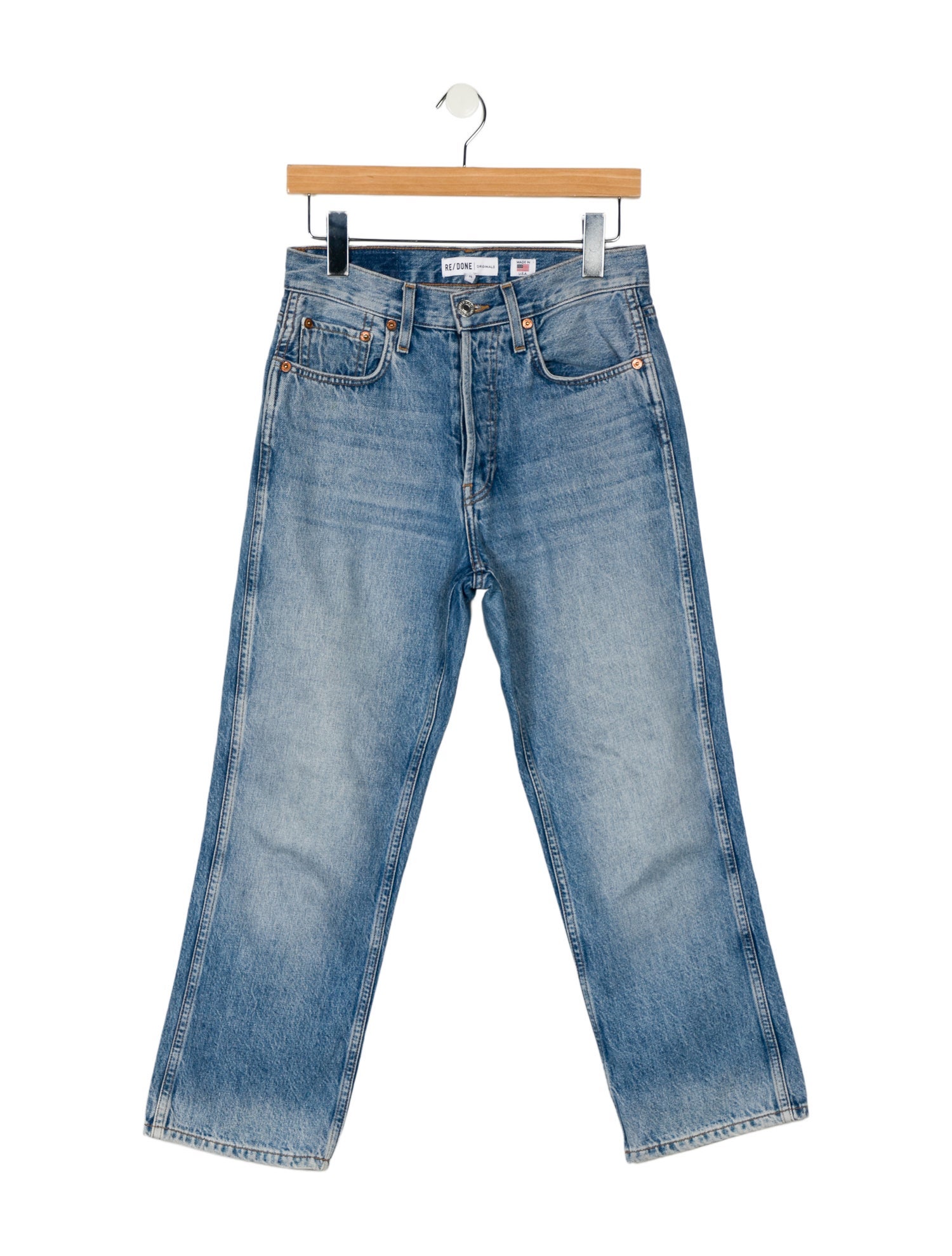 RE/DONE High-Rise Straight Leg Jeans