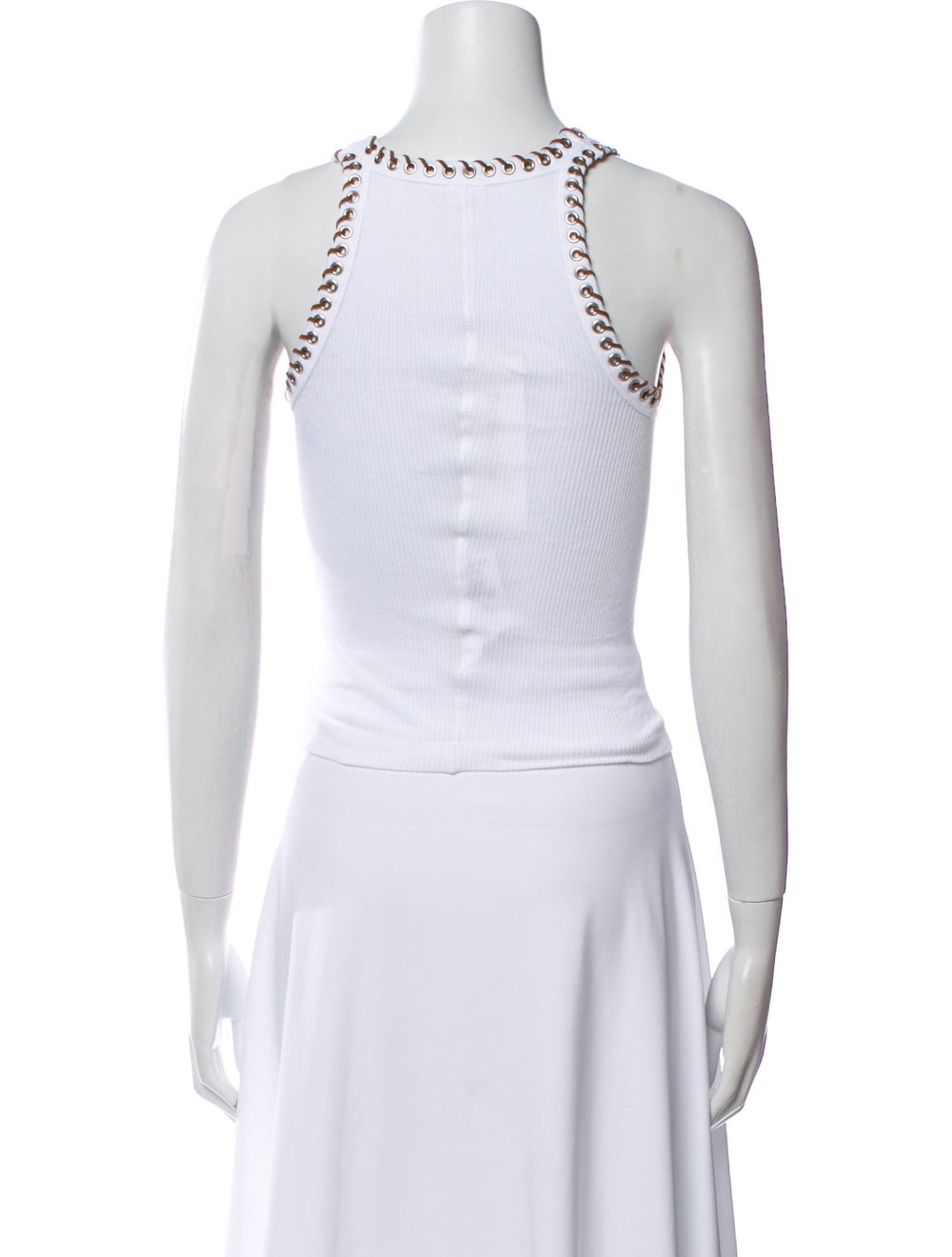 Re/Done Crop Top White Sleeveless with Scoop Neck - image 3