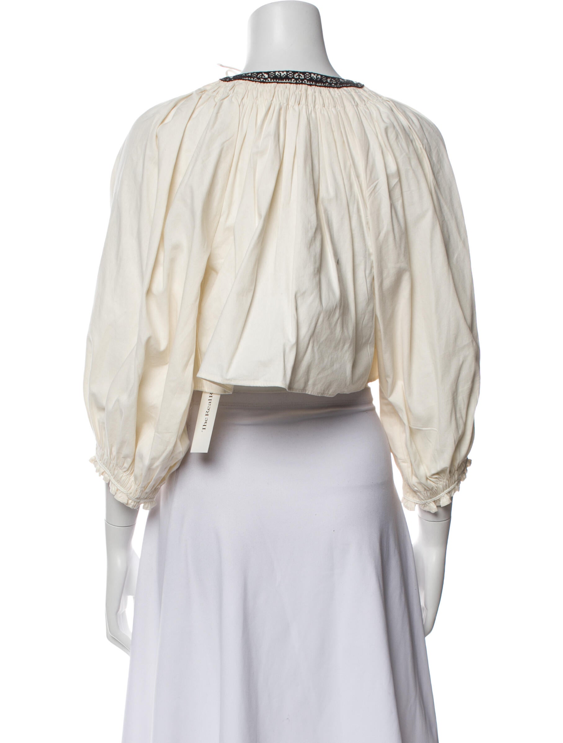 RE/DONE Mock Neck Three-Quarter Sleeve Crop Top w/ Tags