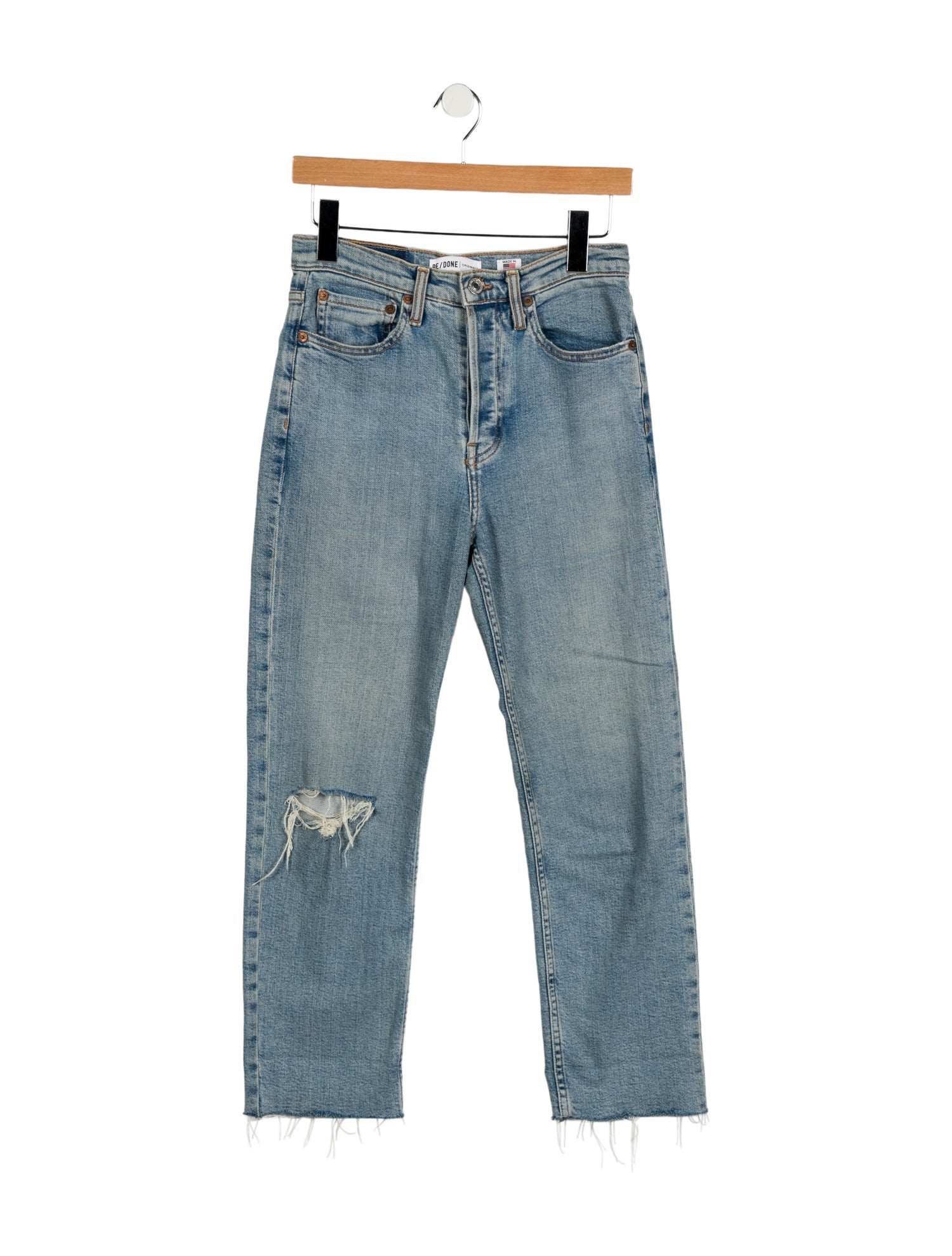 RE/DONE High-Rise Straight Leg Jeans