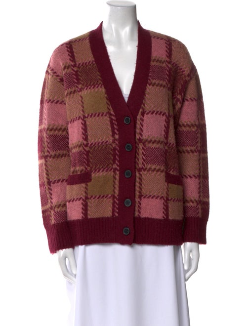 RE/DONE Plaid Print V-Neck Sweater