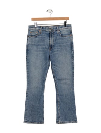 RE/DONE Mid Rise Kick Flare Stretch Straight Leg Jeans