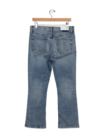 RE/DONE Mid Rise Kick Flare Stretch Straight Leg Jeans