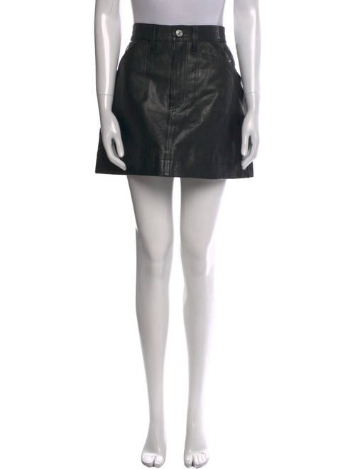 RE/DONE Leather Mini Skirt