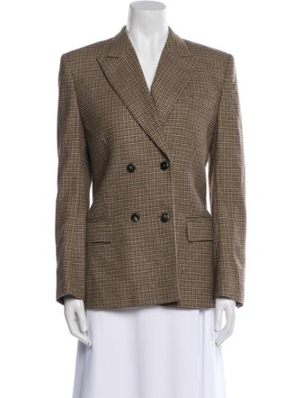 RE/DONE Wool Houndstooth Print Blazer
