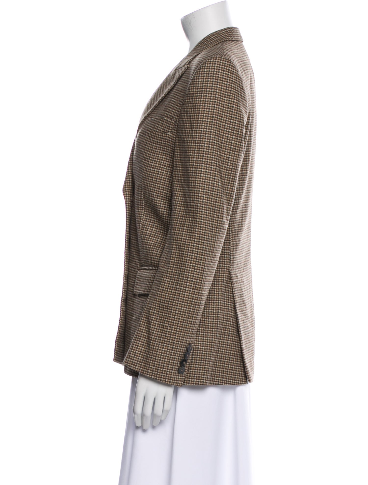 RE/DONE Wool Houndstooth Print Blazer