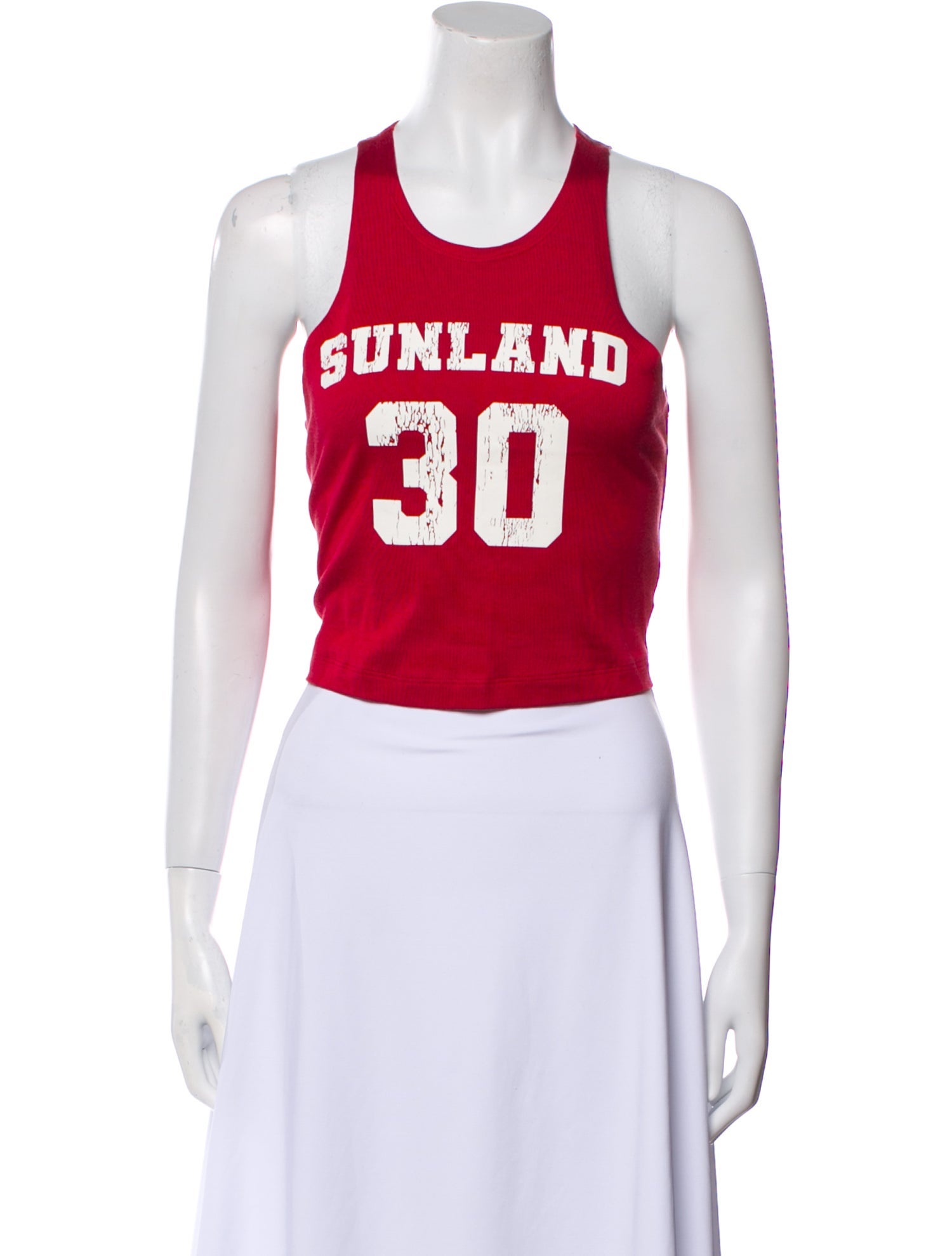 RE/DONE Graphic Print Scoop Neck Top