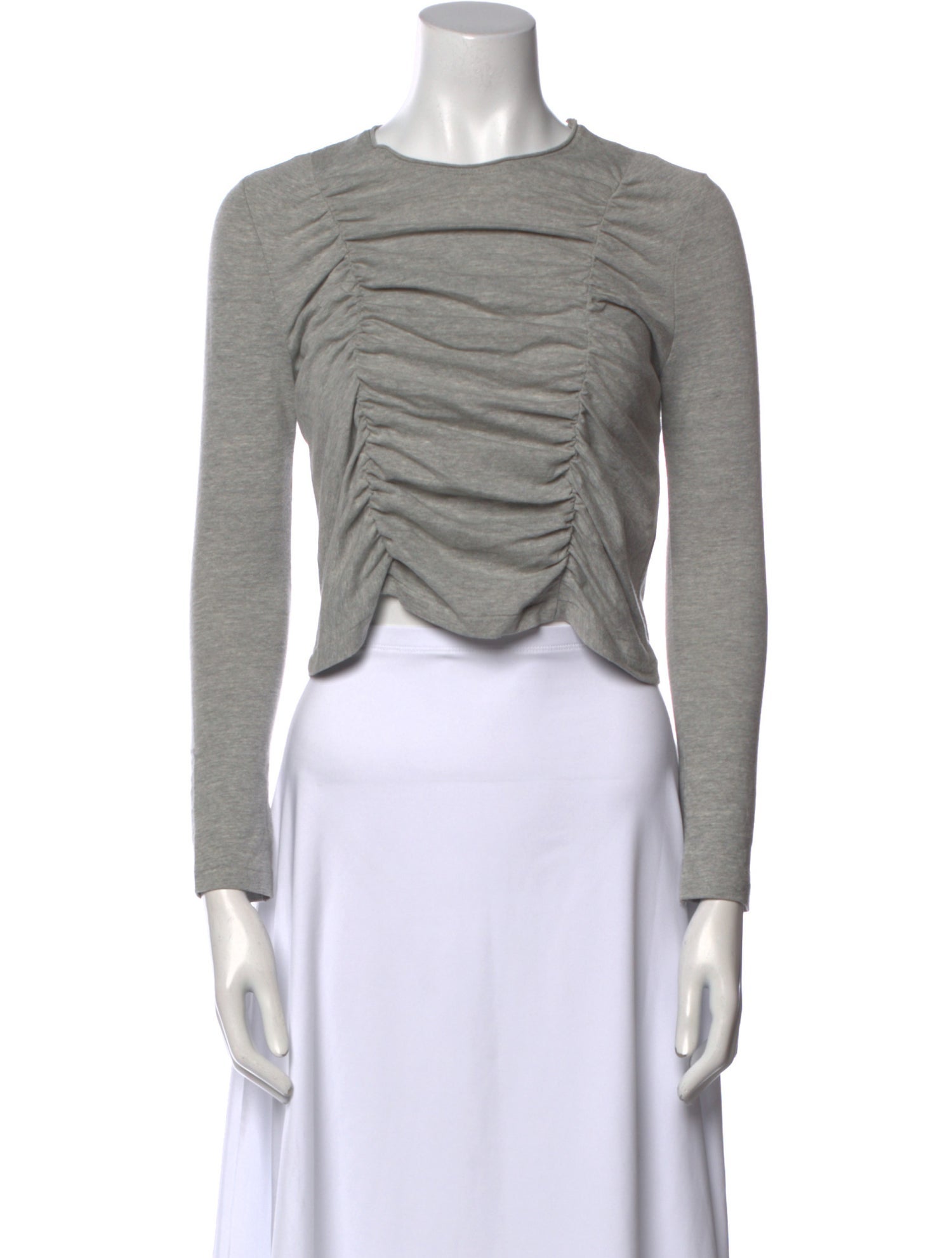 RE/DONE Crew Neck Long Sleeve Crop Top