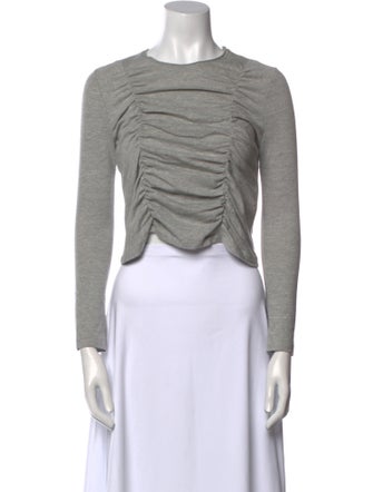 RE/DONE Crew Neck Long Sleeve Crop Top