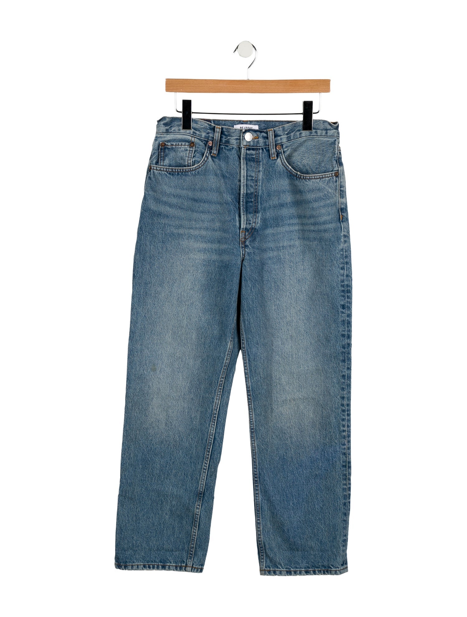 RE/DONE High-Rise Straight Leg Jeans