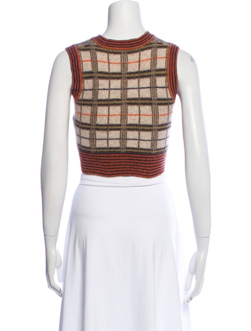 RE/DONE Wool Plaid Print Crop Top