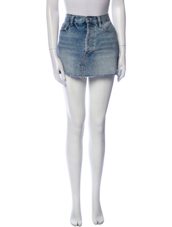 RE/DONE Raw-Edge Trim Mini Skirt