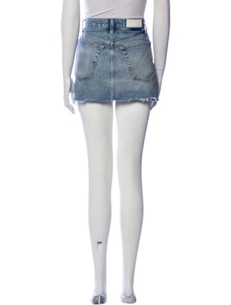 RE/DONE Raw-Edge Trim Mini Skirt