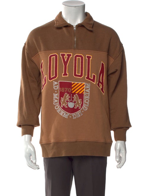 RE/DONE Graphic Print Collar Polo Sweater