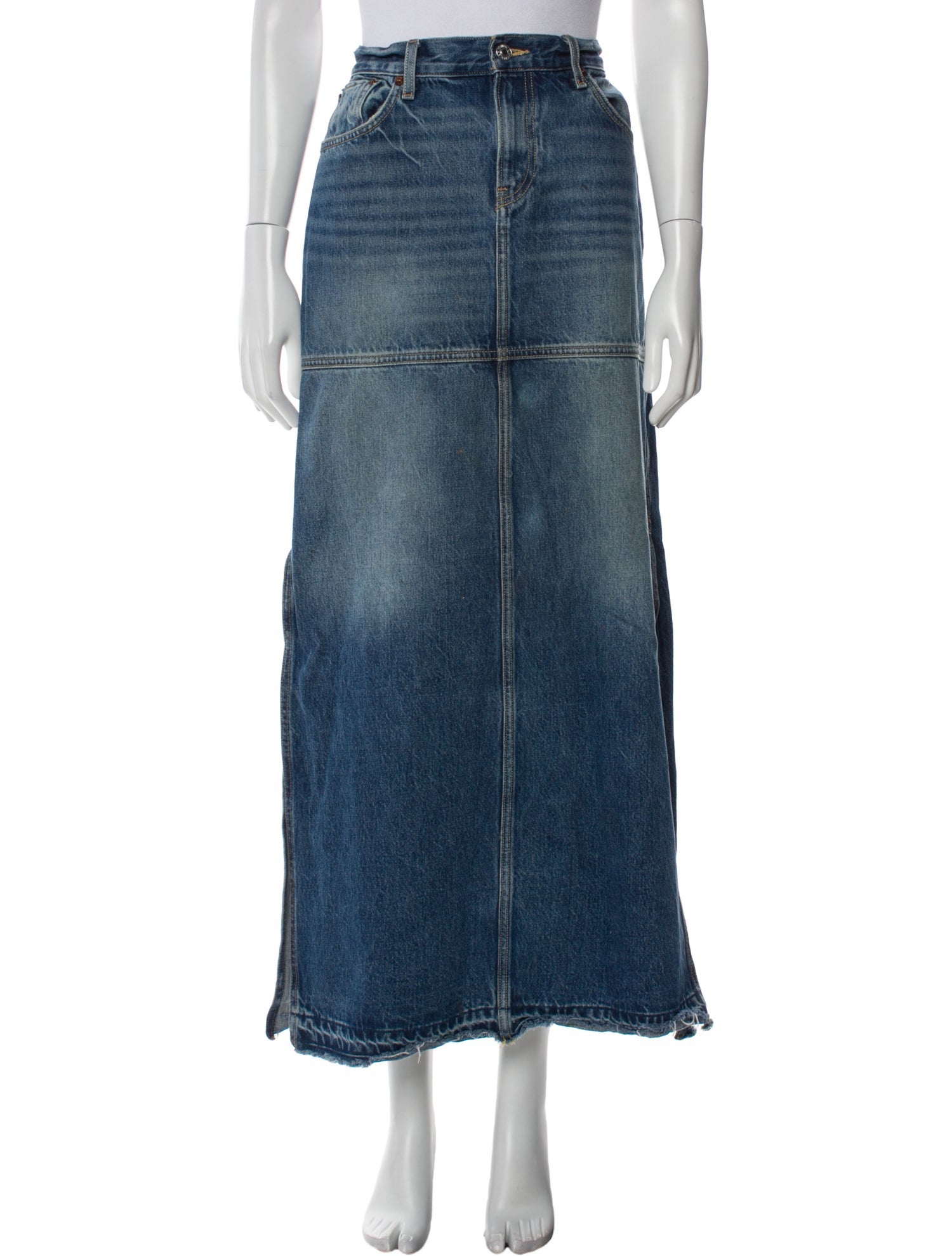 RE/DONE Distressed Accents Long Skirt