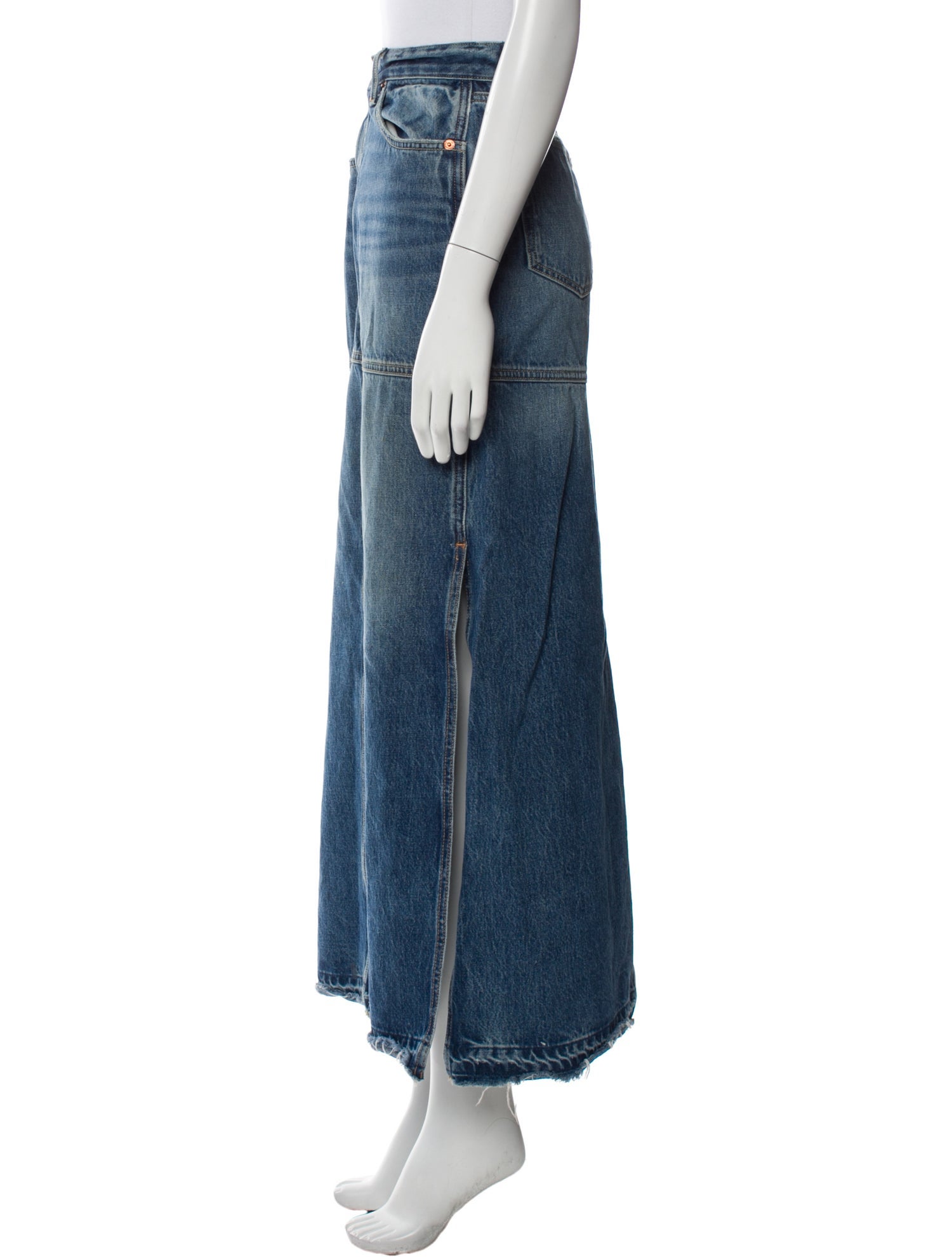 RE/DONE Distressed Accents Long Skirt