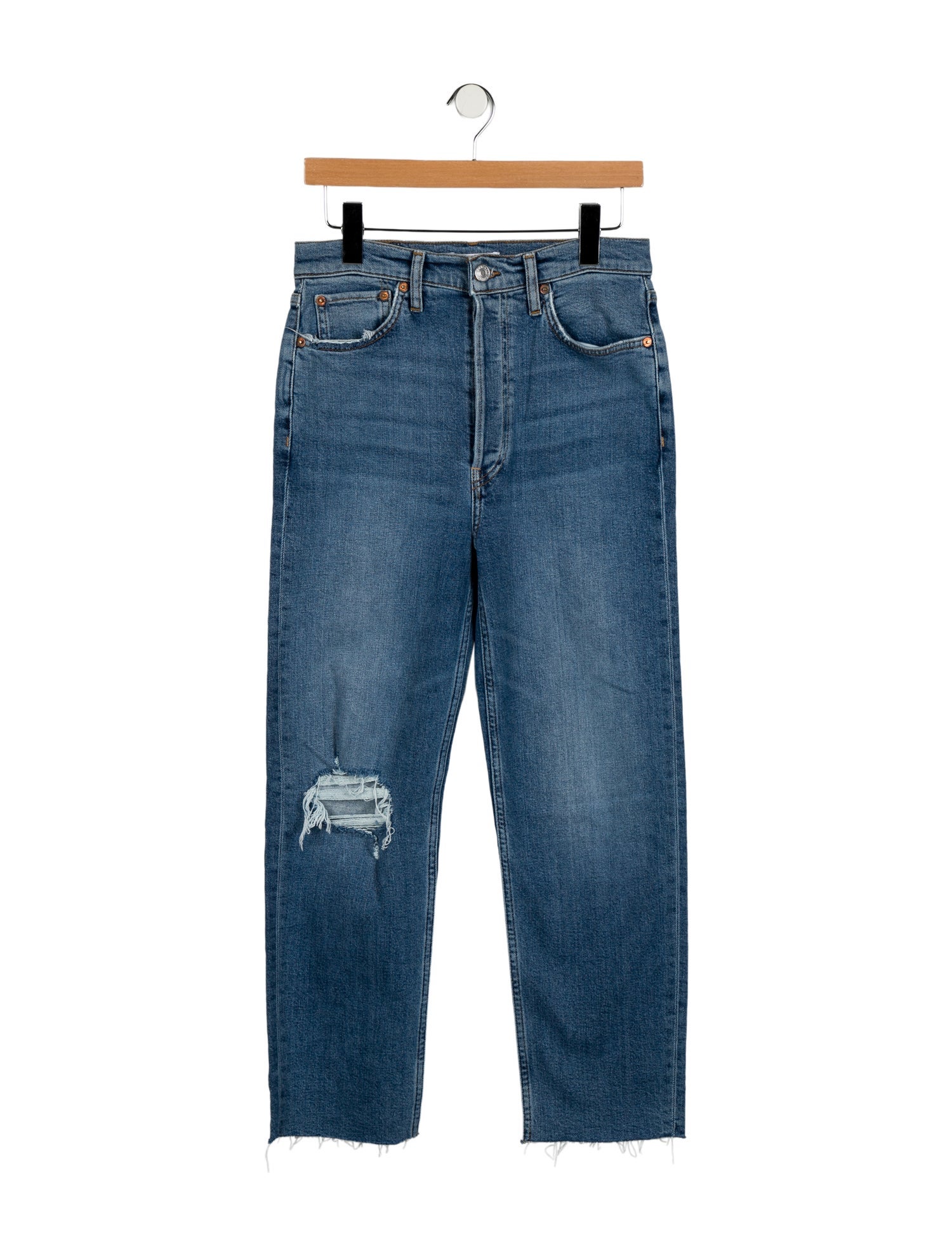 RE/DONE High-Rise Straight Leg Jeans