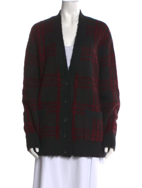 RE/DONE Plaid Print V-Neck Sweater