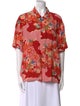 RE/DONE Floral Print Short Sleeve Button-Up Top
