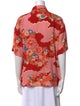 RE/DONE Floral Print Short Sleeve Button-Up Top