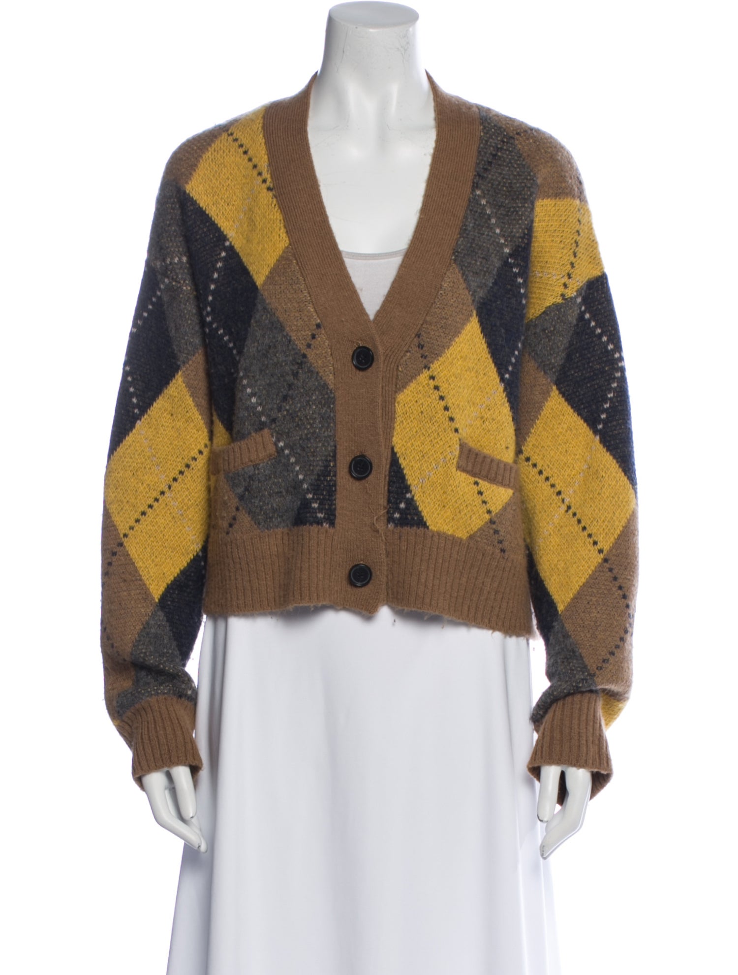 RE/DONE Printed V-Neck Sweater