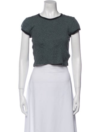 RE/DONE Striped Crew Neck Crop Top