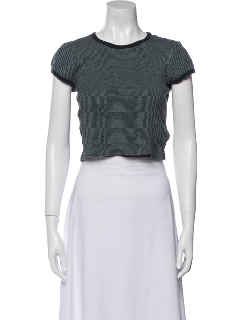 RE/DONE Striped Crew Neck Crop Top