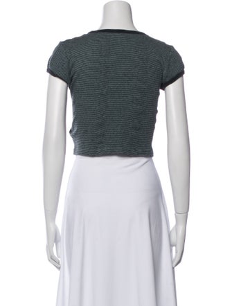 RE/DONE Striped Crew Neck Crop Top