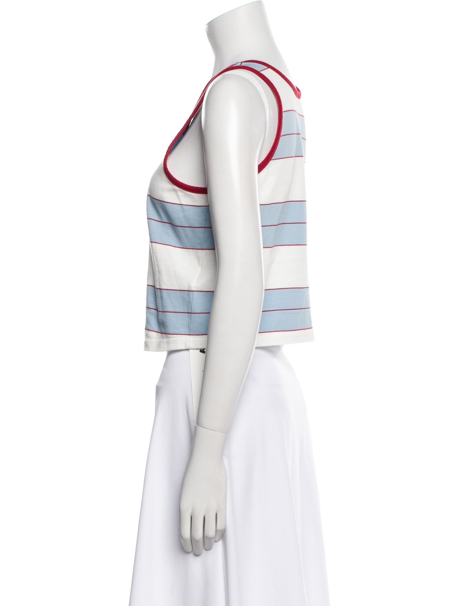 RE/DONE Striped Scoop Neck Crop Top