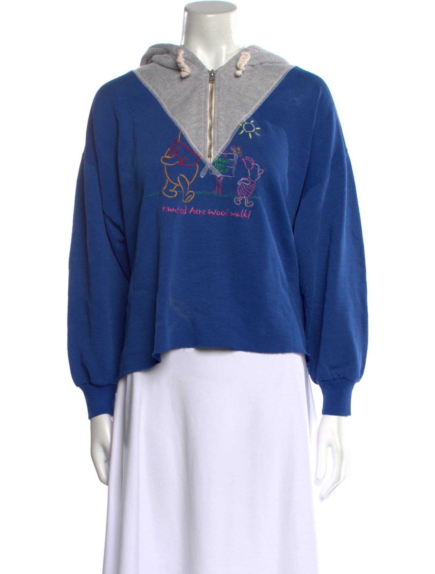 RE/DONE Graphic Print V-Neck Sweatshirt