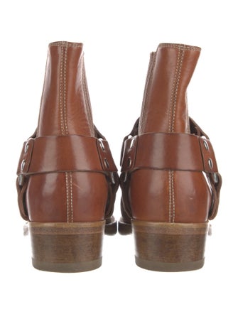 RE/DONE Leather Studded Accents Moto Boots