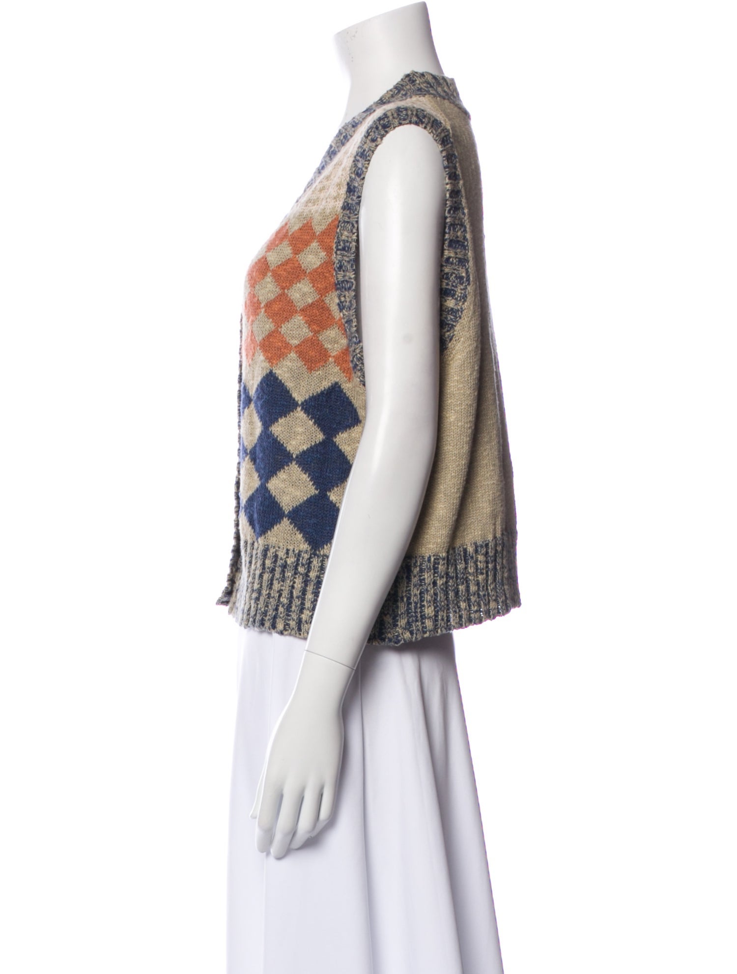 RE/DONE Printed V-Neck Sweater