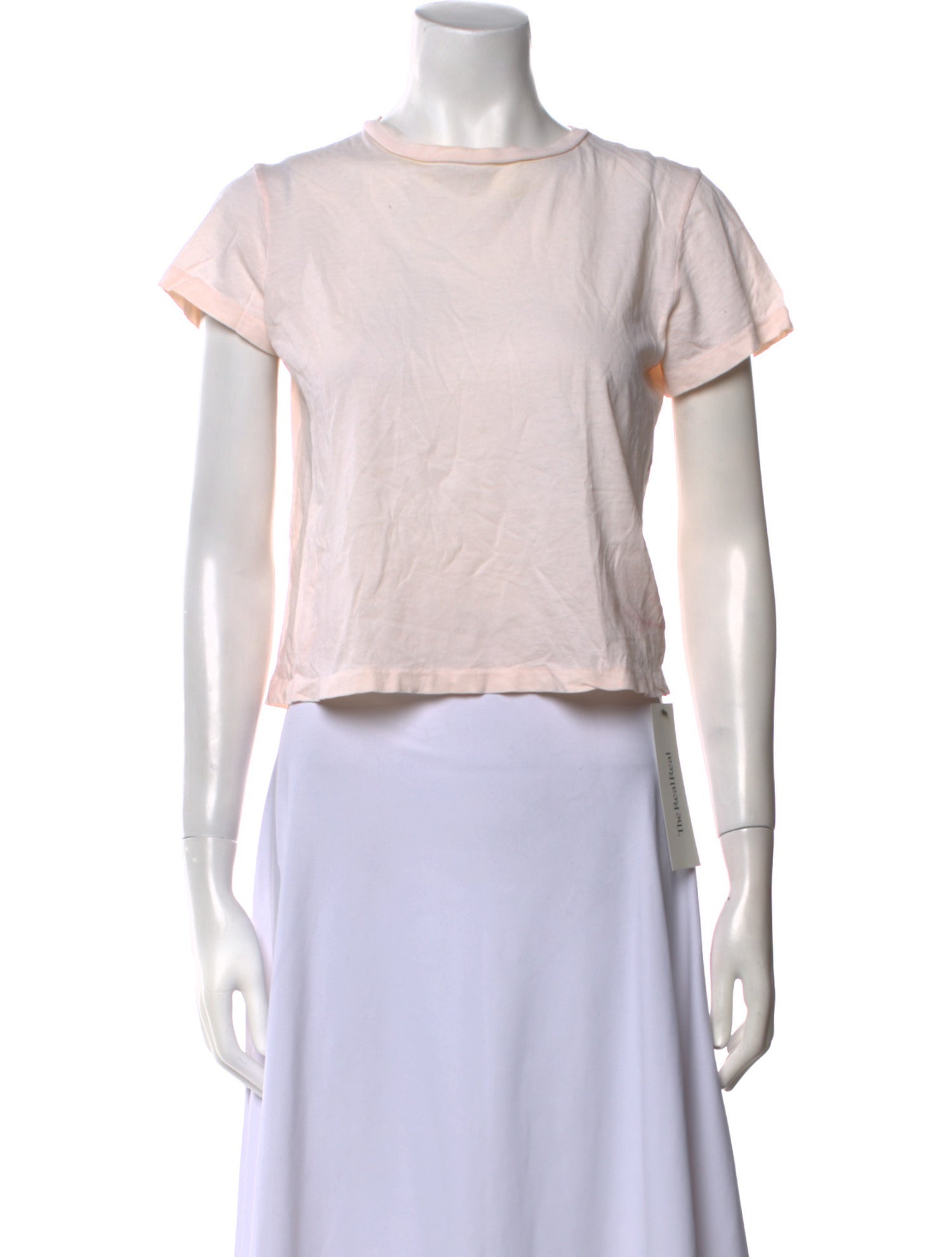 RE/DONE Bateau Neckline Short Sleeve Crop Top