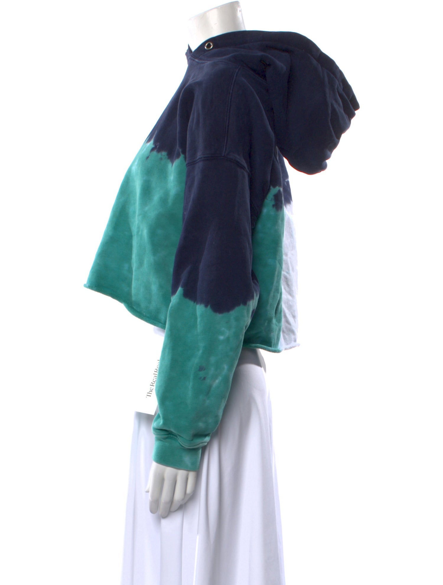 RE/DONE Colorblock Pattern Crew Neck Crop Top