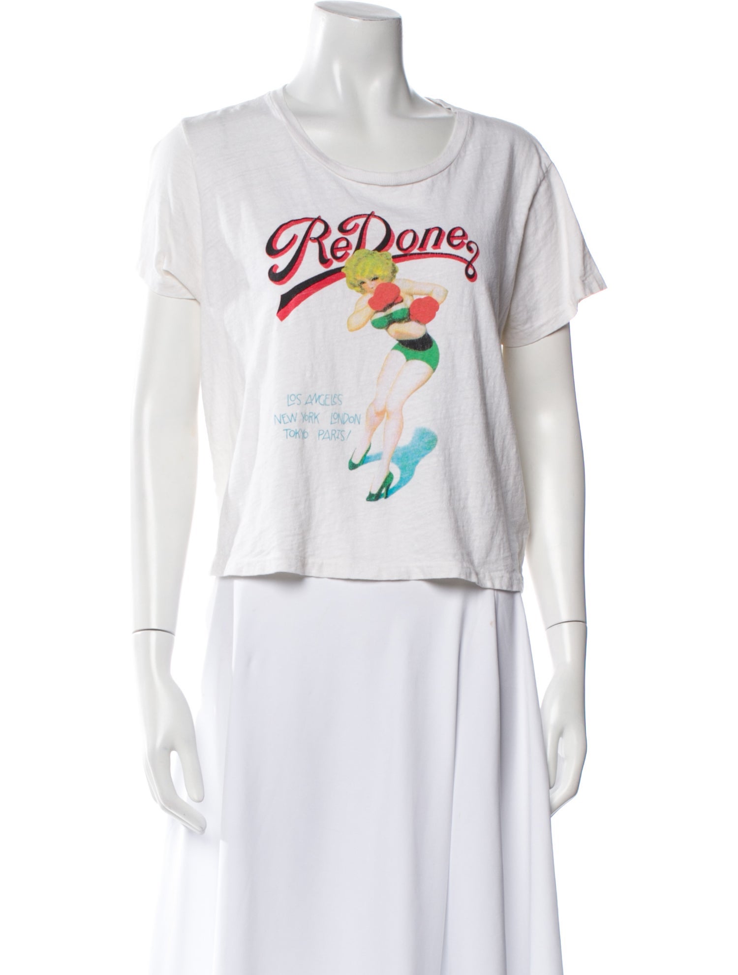 RE/DONE Graphic Print Scoop Neck T-Shirt