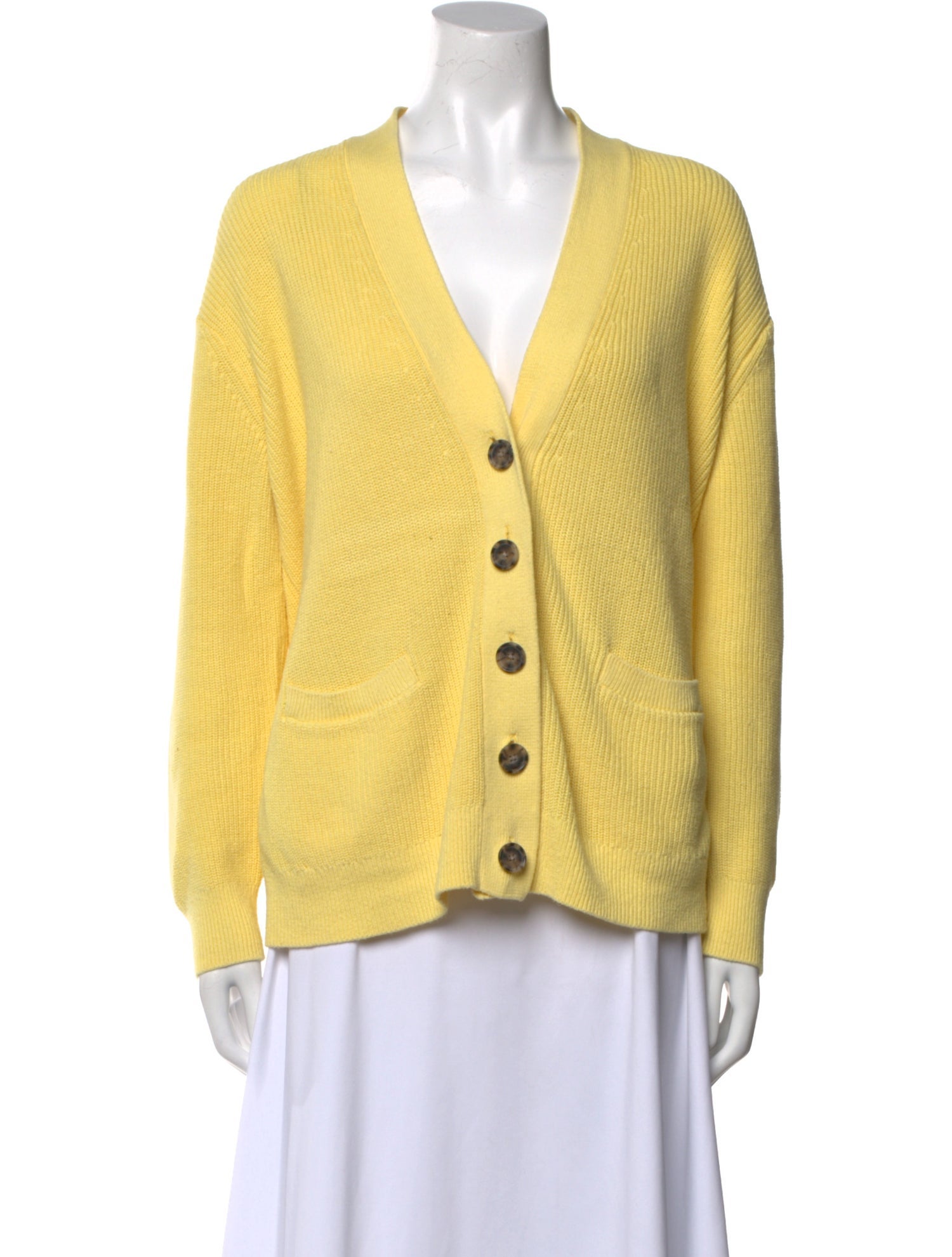 RE/DONE V-Neck Long Sleeve Button-Up Top