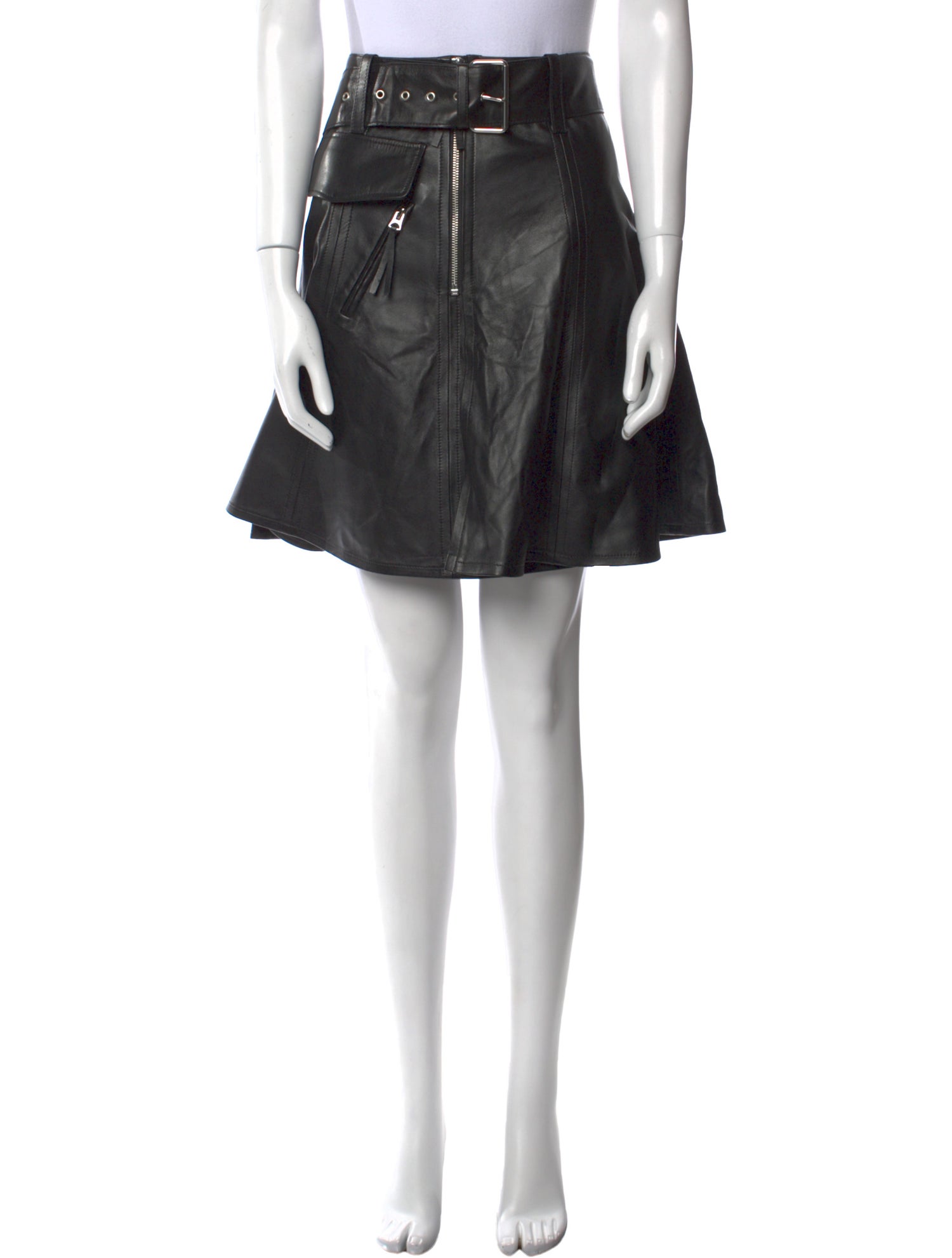 RE/DONE Leather Knee-Length Skirt w/ Tags