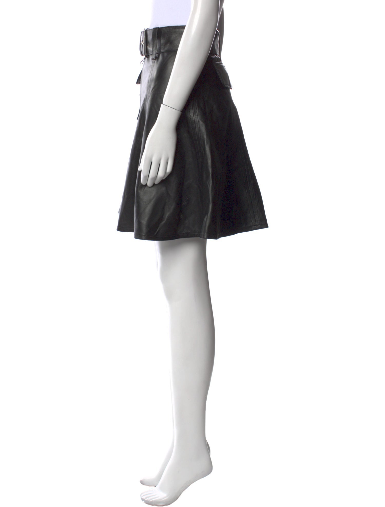 RE/DONE Leather Knee-Length Skirt w/ Tags