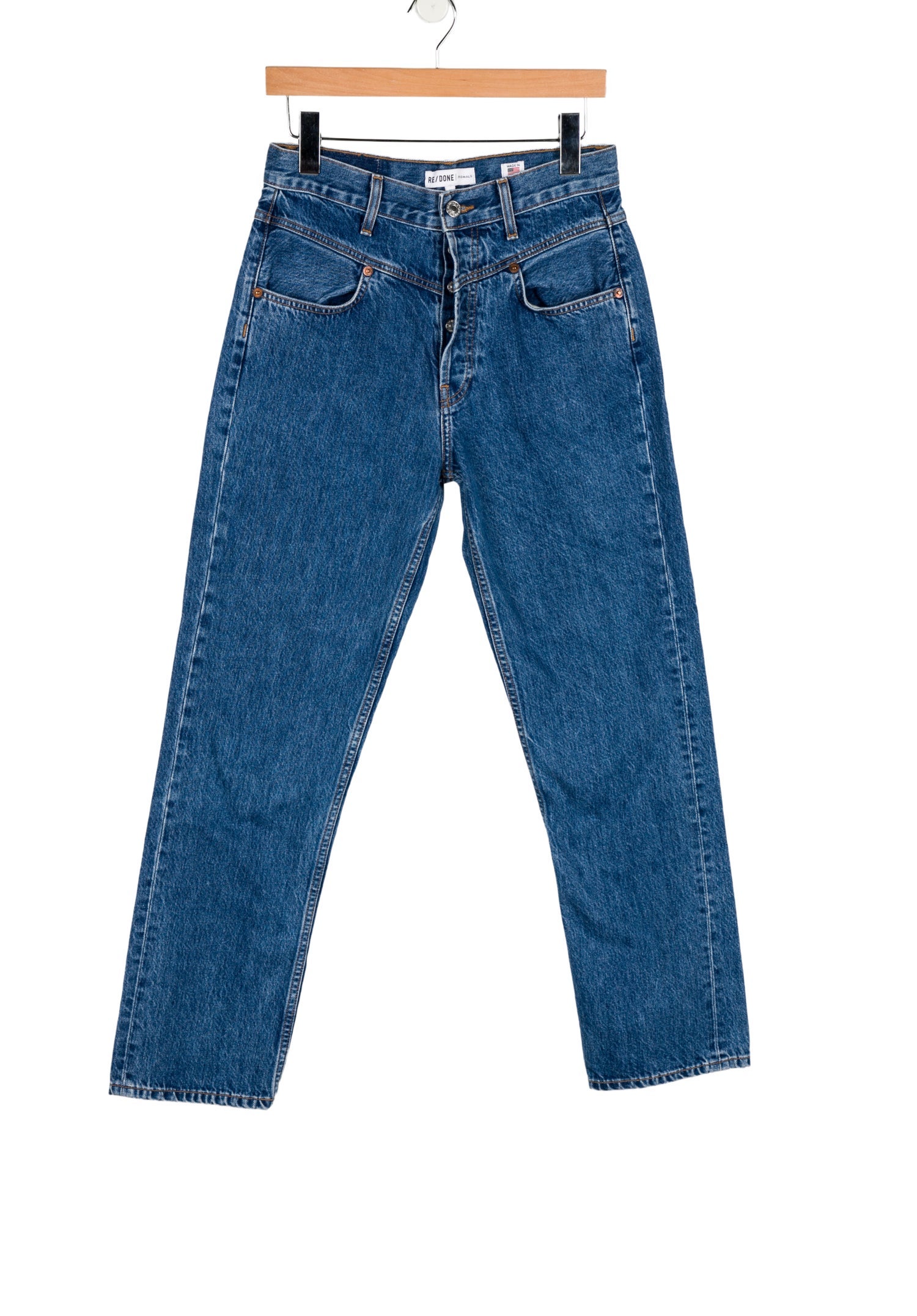 RE/DONE High-Rise Straight Leg Jeans